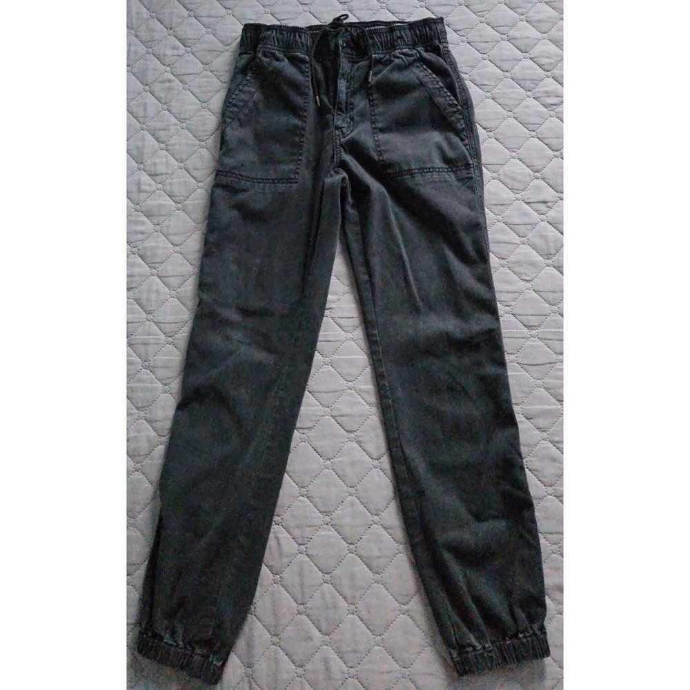 American Eagle Women's Black‎ Jogger Jeans Regular Fit Elastic Hem Size 6